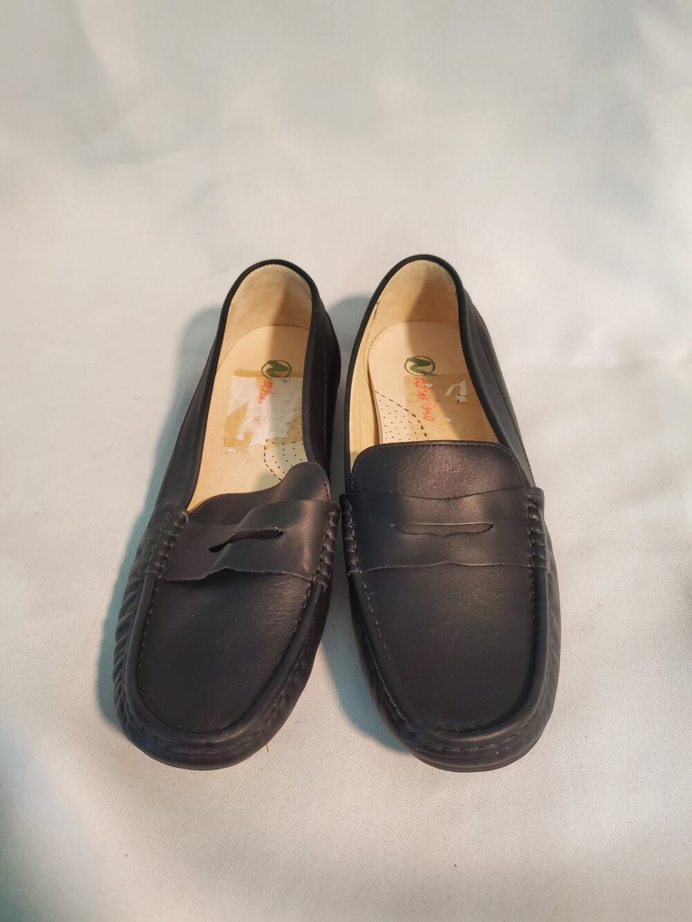 NATURINO Black Piacenza Leather Mocassin Loafers Size38.s68